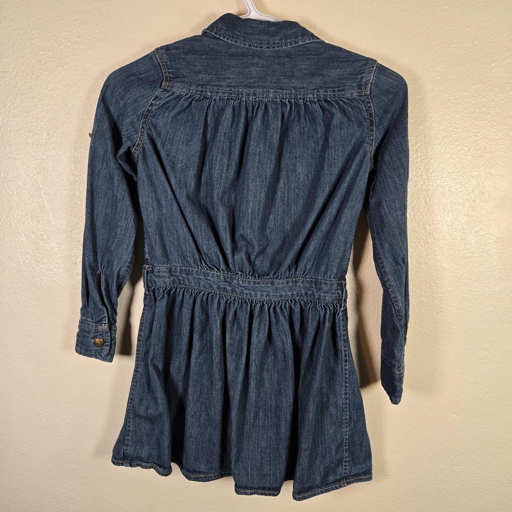 Polo Ralph Lauren Shirt Dress Girls Size 8 Blue Excellent Denim Button Front - Picture 3 of 9